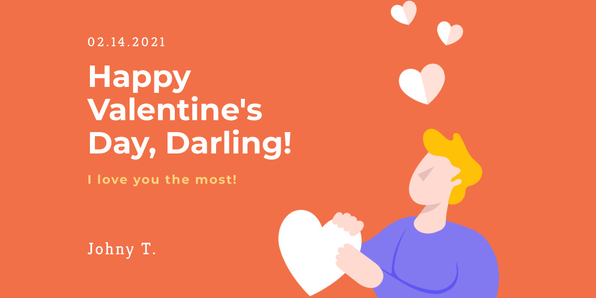 Happy Valentine's Day Darling Facebook Cover 820x360