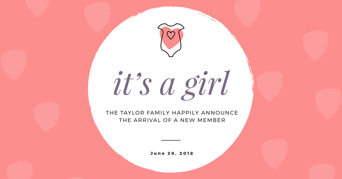 Girl Gender Reveal Facebook Sponsored Message 1200x628