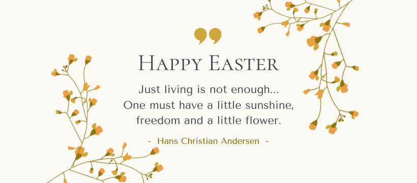 Happy Easter Andersen Quote Facebook Cover 820x360