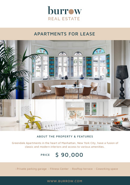 Burrow Apartments for Lease – Flyer Template