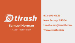 Tirash Orange Auto Business – Card Template 252x144 template preview