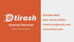 Tirash Orange Auto Business – Card Template 252x144