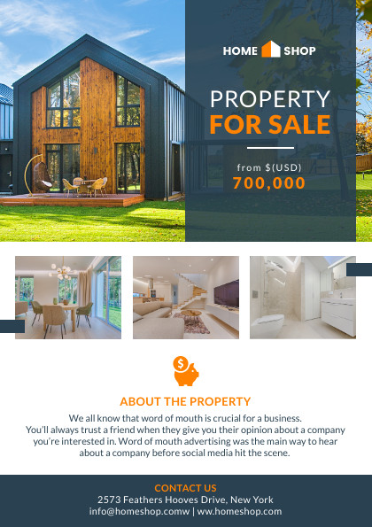 Home Shop Property For Sale – Flyer Template