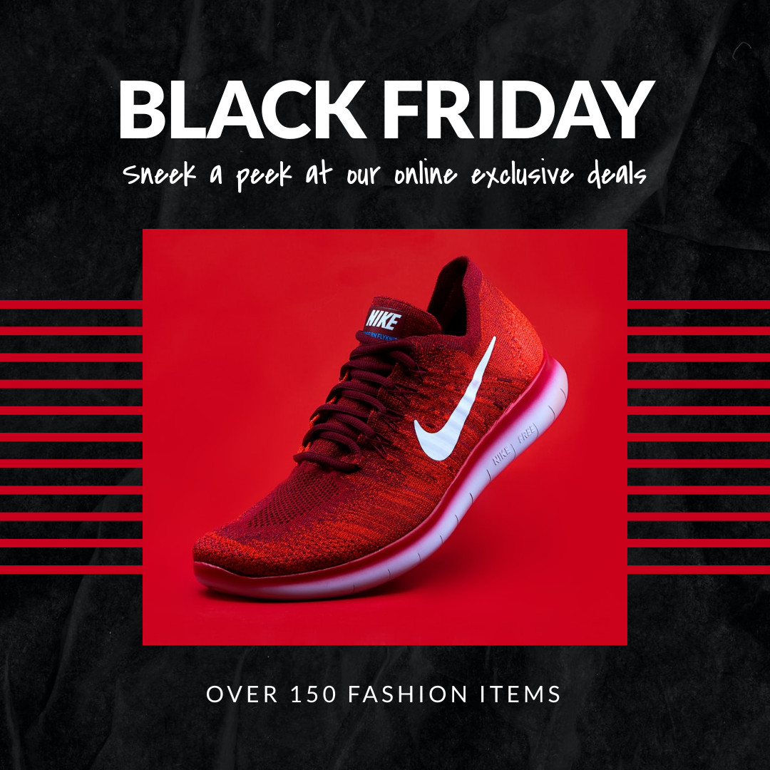 Sneek a Peek Black Friday Red Nike Shoe