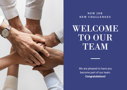 Welcome to our blue team – Card Template   420x298 template preview