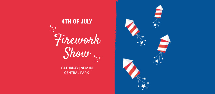 4th of July Firework Show Facebook Cover 820x360