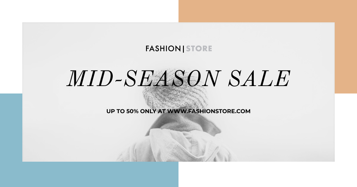 Fashion Mid-Season Sale Template Facebook Sponsored Message 1200x628