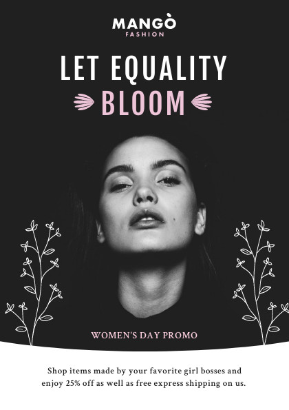 Women's Day Equality Bloom – Flyer Template 420x595 template preview