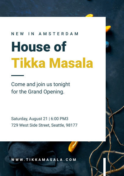 House of Tikka Masala – Flyer Template 420x595 template