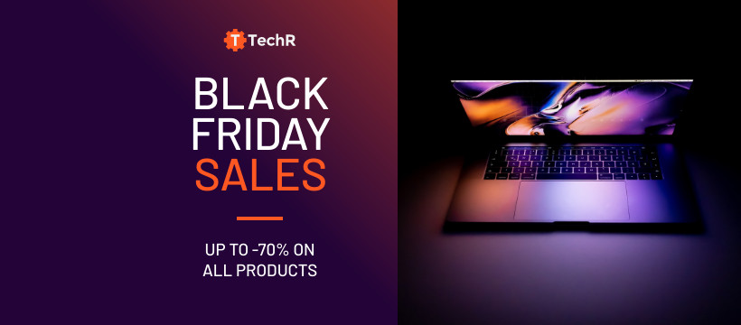 Black Friday Sales Techr Laptop Facebook Cover 820x360