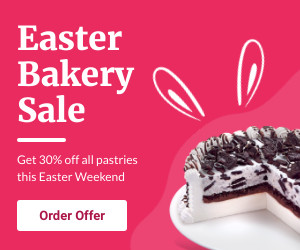 Easter Bunny Bakery Sale Ad Template - Creatopy