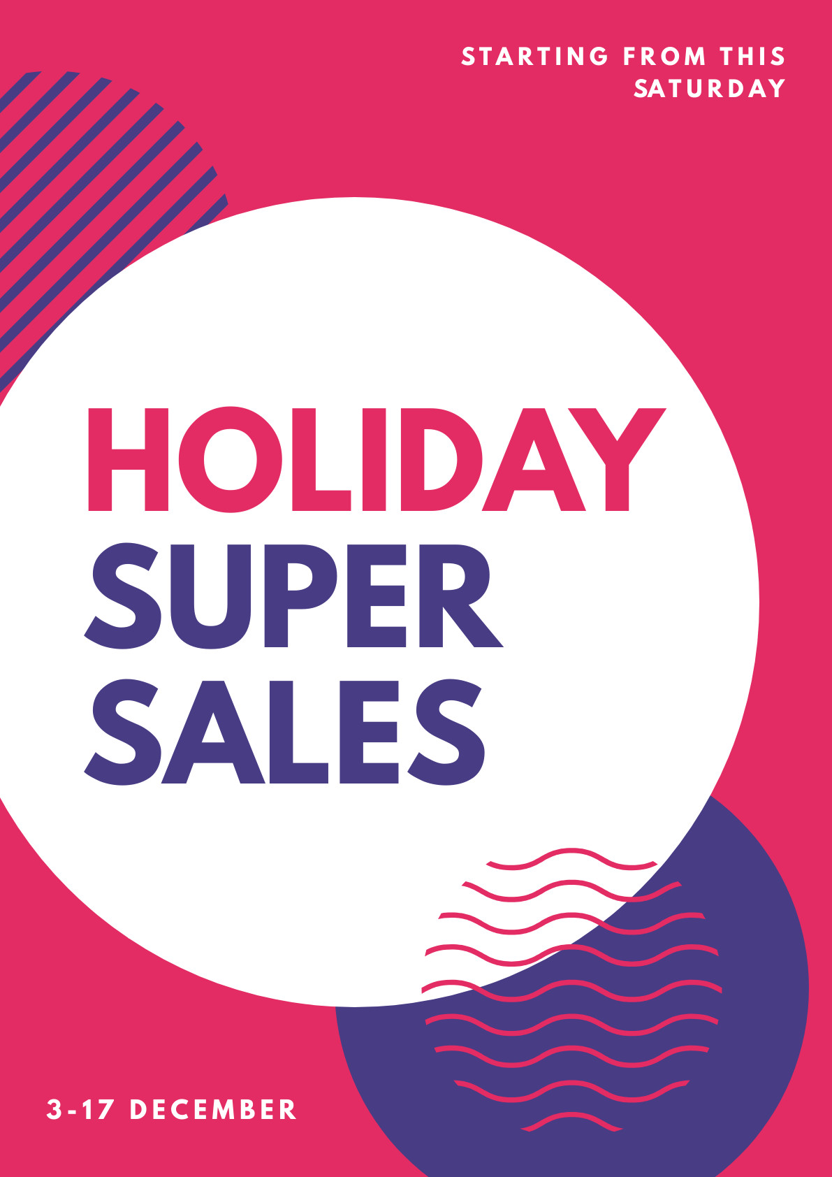 Circle Holiday Super Sales – Poster Template 1191x1684