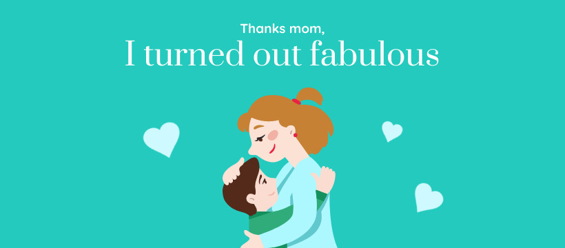 Fabulous Mother's Day Illustration Facebook Cover 820x360