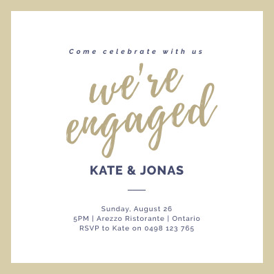 Kate & Jonas Engagement – Invitation Template  397x397 template preview