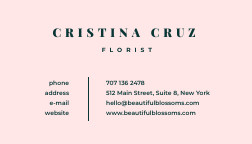Beautiful Blossoms Boutique – Business Card Template 252x144 template