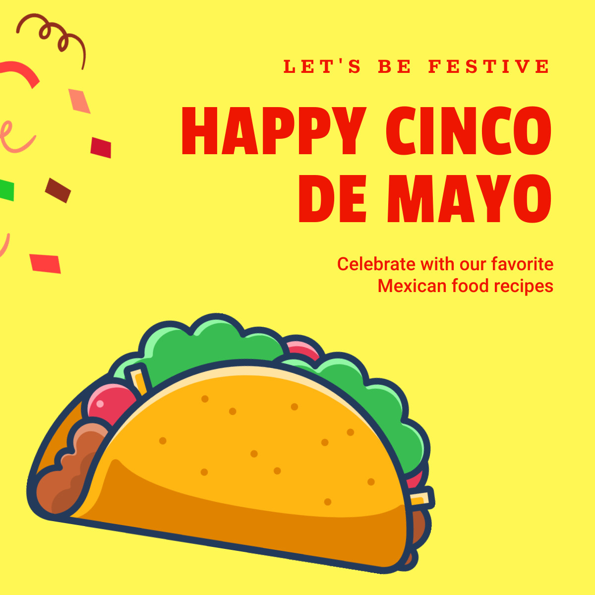 Happy Cinco de Mayo with Festive Recipes Responsive Square Art 1200x1200