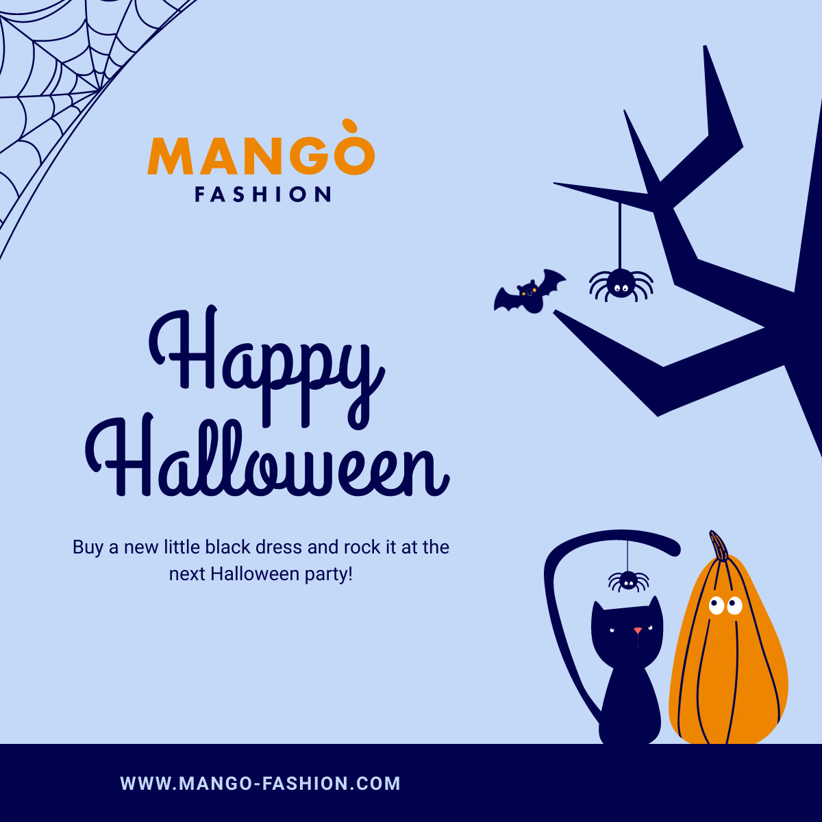 Mango Fashion Blue Halloween Responsive Square Art 1200x1200