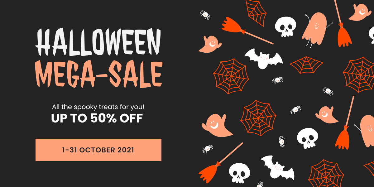 Halloween Mega Sale Spooky Treats Facebook Cover 820x360