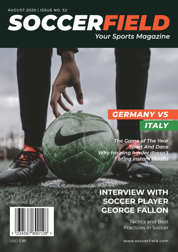 Soccer Field Sports – Magazine Cover Template 595x842