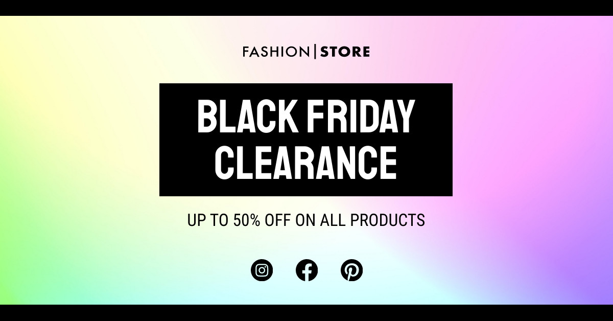 Fashion Black Friday Clearance Facebook Cover 820x360