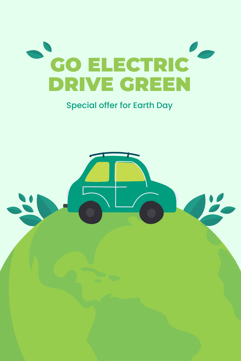Earth Day Go Electric Drive Green Facebook Cover 820x360