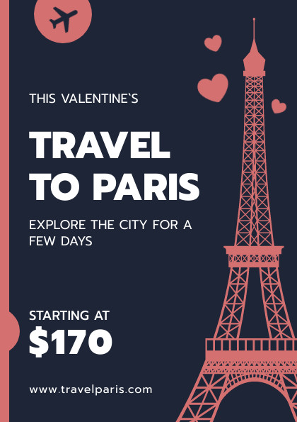 Valentine's Day Travel to Paris Flyer 420x595