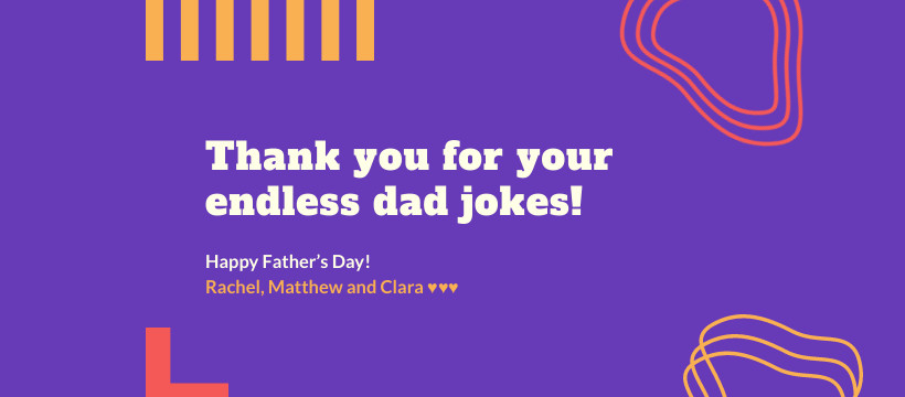 Thank You Father's Day Jokes Facebook Cover 820x360
