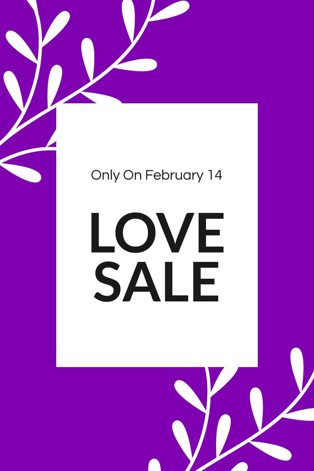 Valentine's Day Purple Love Sale
