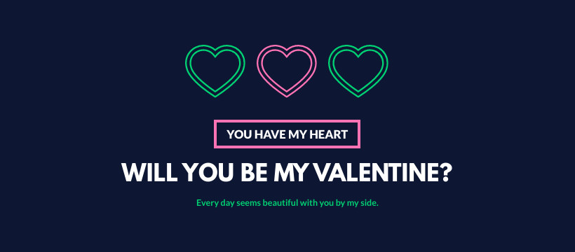 You Have My Valentine's Day Heart Facebook Cover 820x360
