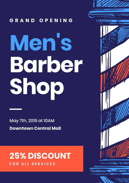 Man's Barbershop Grand Opening – Flyer Template 420x595 template