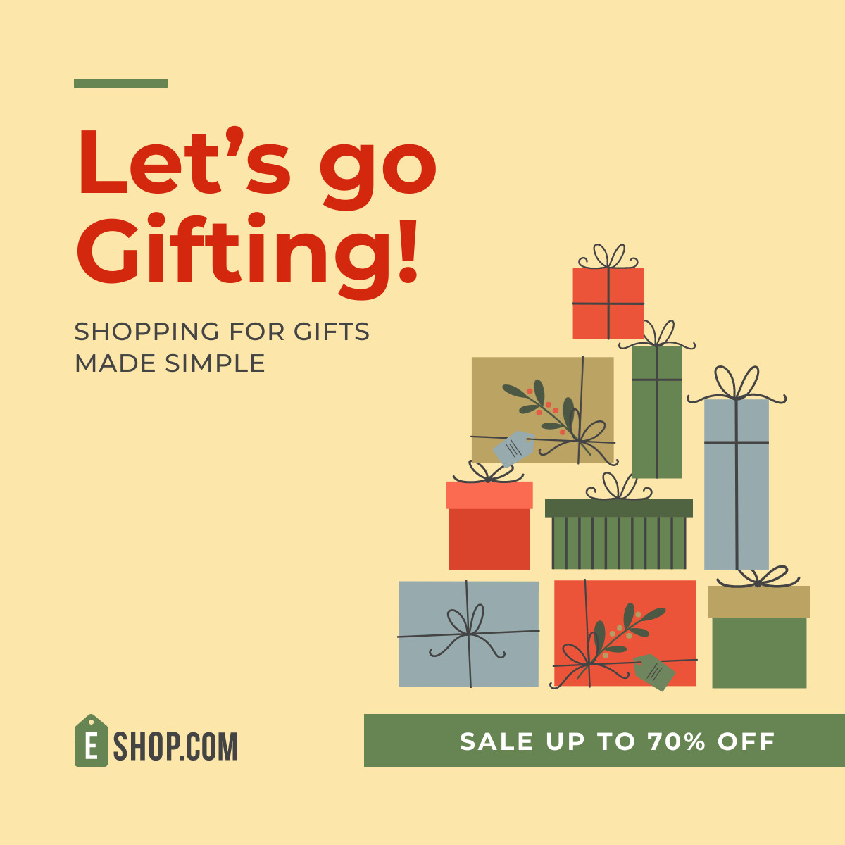 Let's Go Gifting Christmas Day Responsive Square Art 1200x1200
