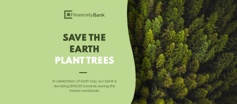 Plant Trees Earth Day Donation Facebook Cover 820x360