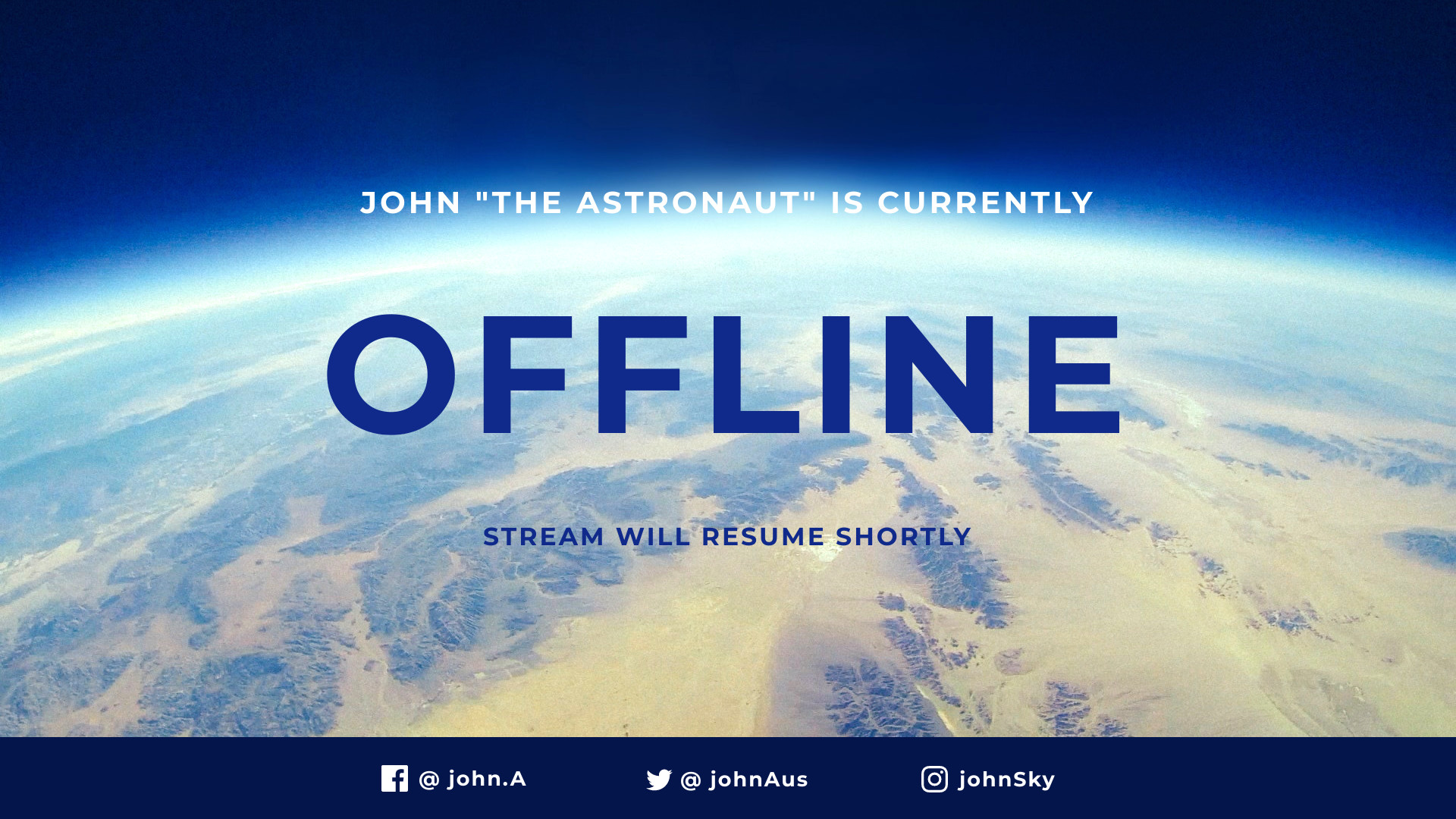 John The Astronaut Twitch Video – Cover Template Facebook FHD Video 1920x1080