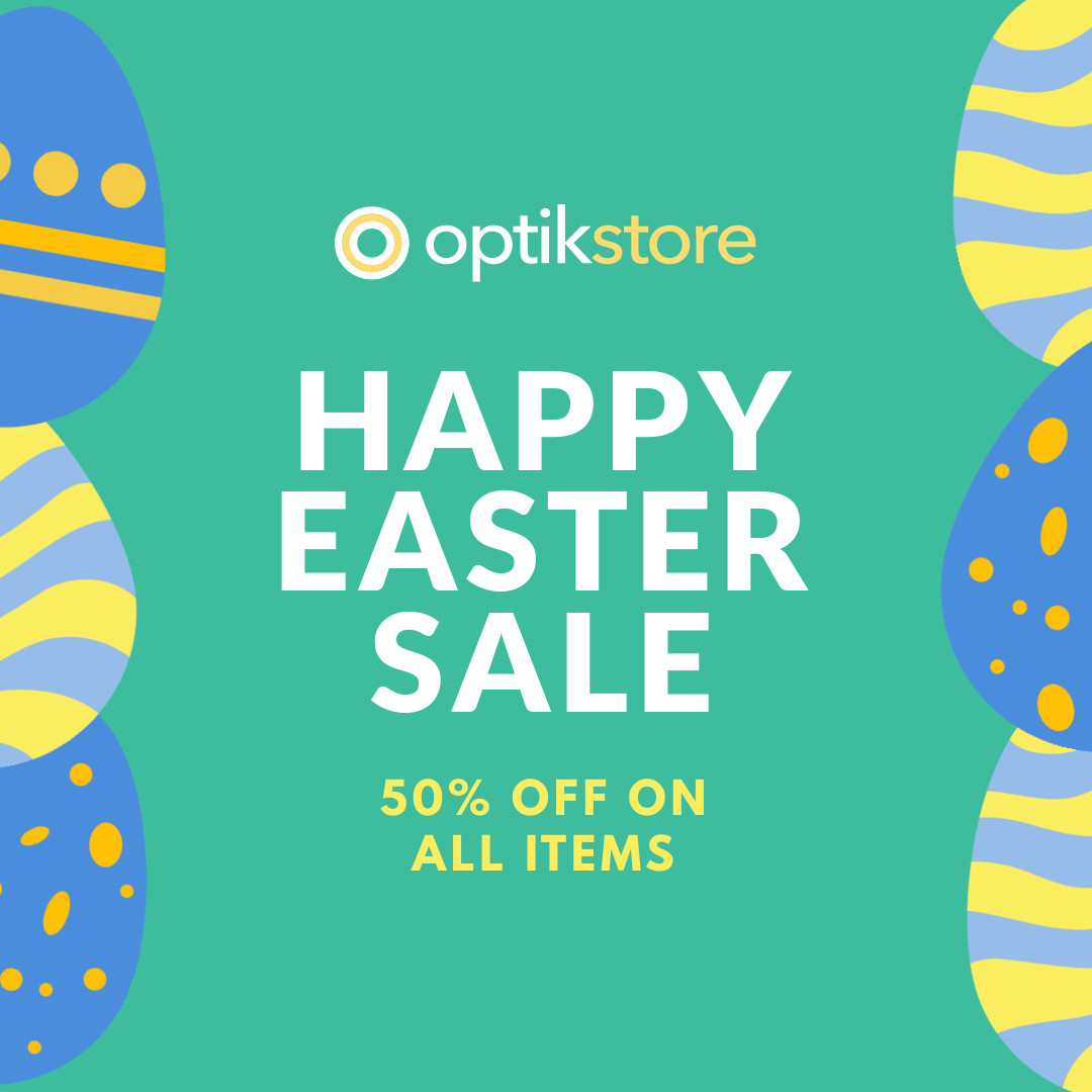 Happy Easter Sale Colored Eggs 1080x1080 template