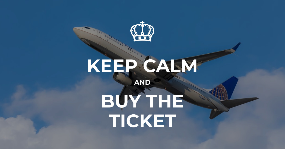 Keep Calm and Buy the Ticket Facebook Sponsored Message 1200x628