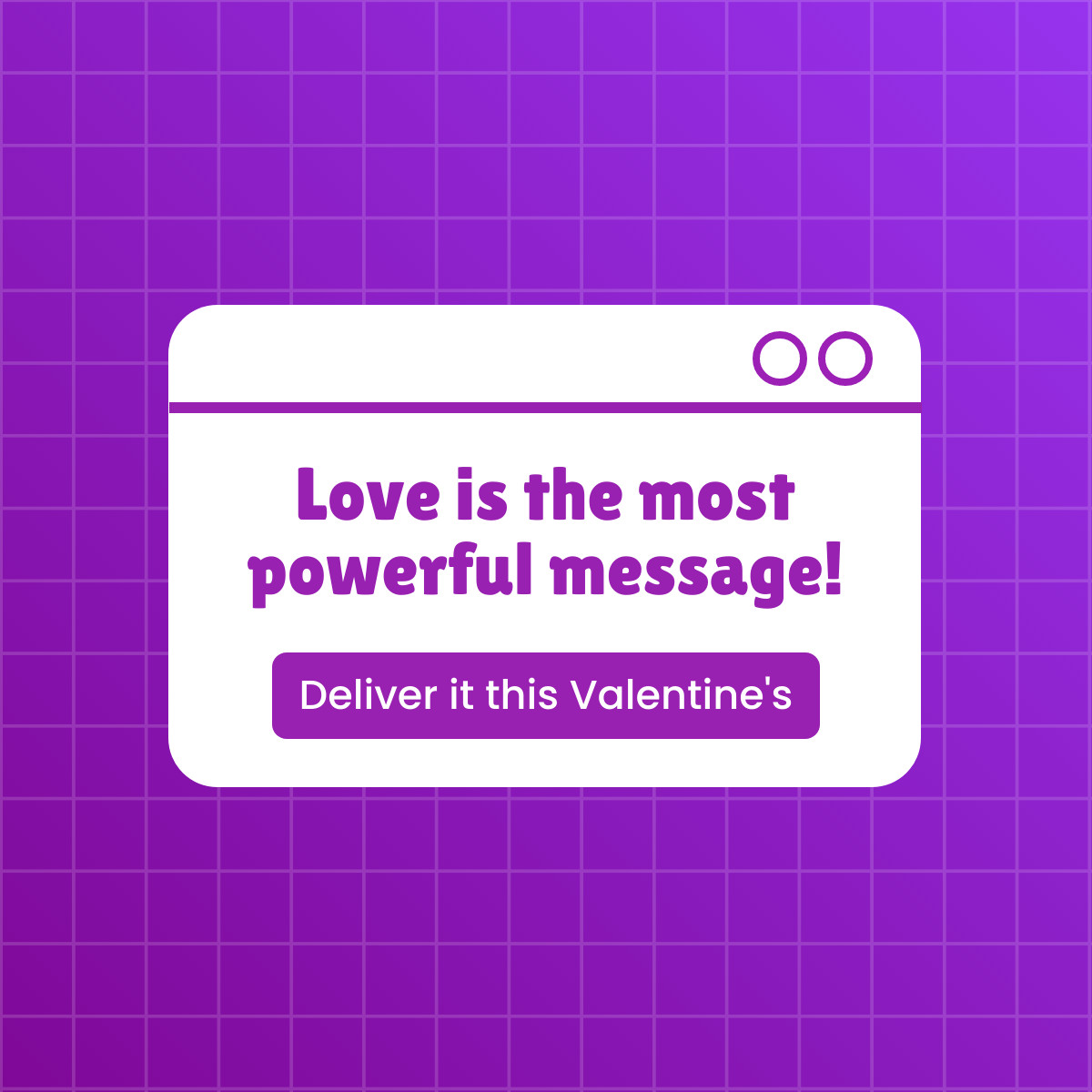 Valentine's Day Love Message Responsive Square Art 1200x1200