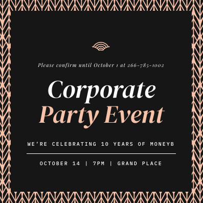 Elegant Corporate Party Event Invitation 397x397 template