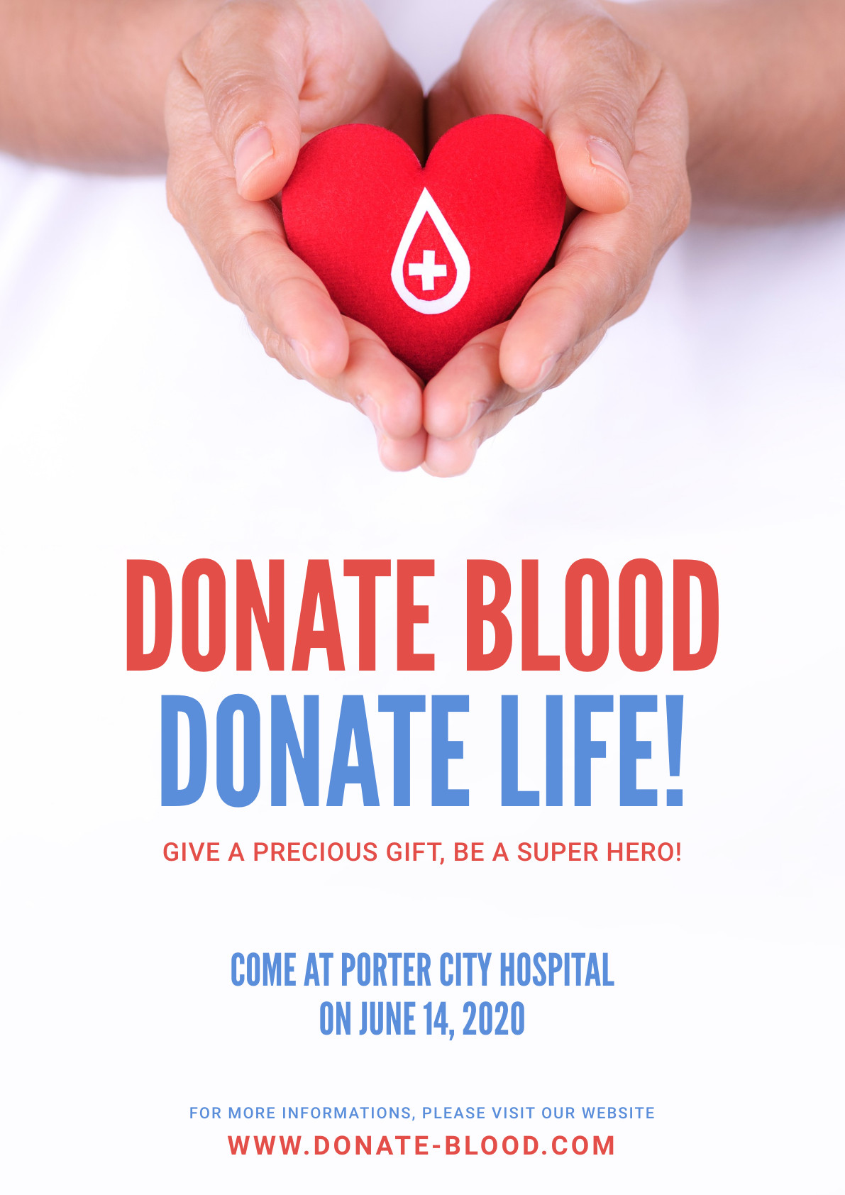 Donate Blood Donate Life – Poster Template 1191x1684