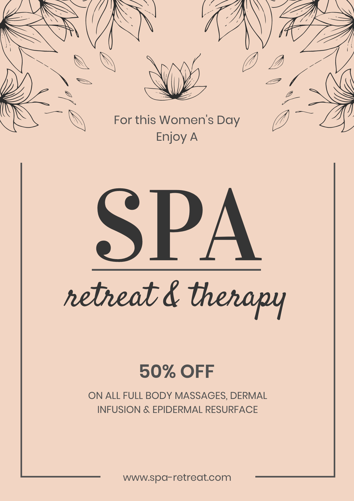 Women's Day Spa Retreat and Therapy – Poster Template 1191x1684