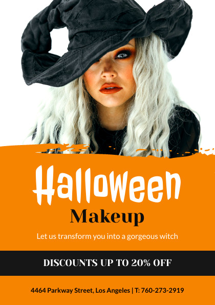 Gorgeous Witch Halloween Makeup Flyer 420x595