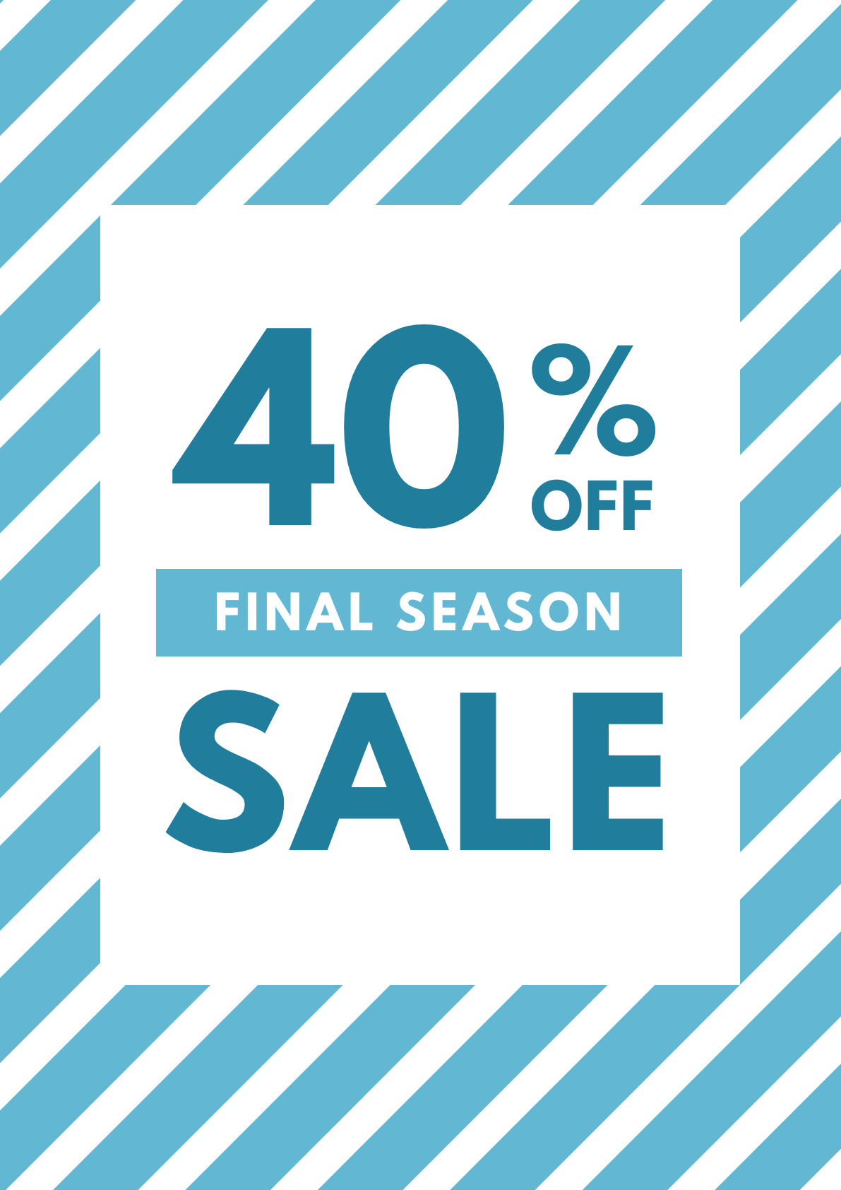 Blue Stripes Final Sale – Poster Template 1191x1684 template
