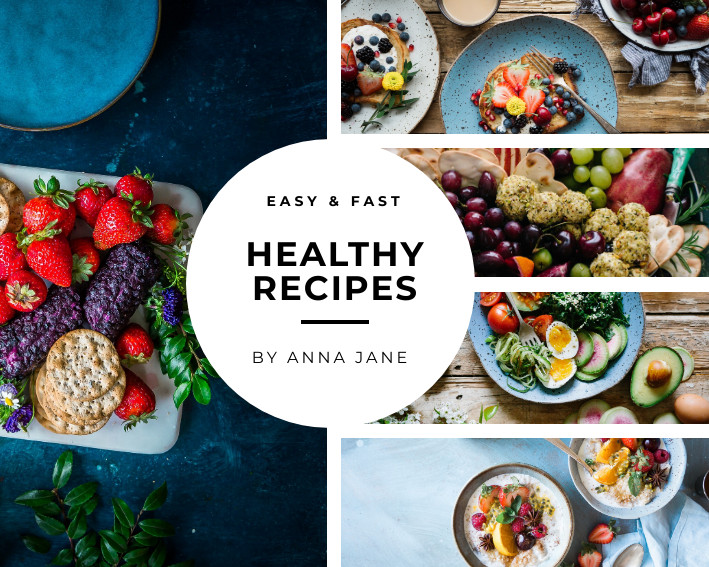 Healthy Recipes Anna Jane – Photo Collage Template 709x567 template