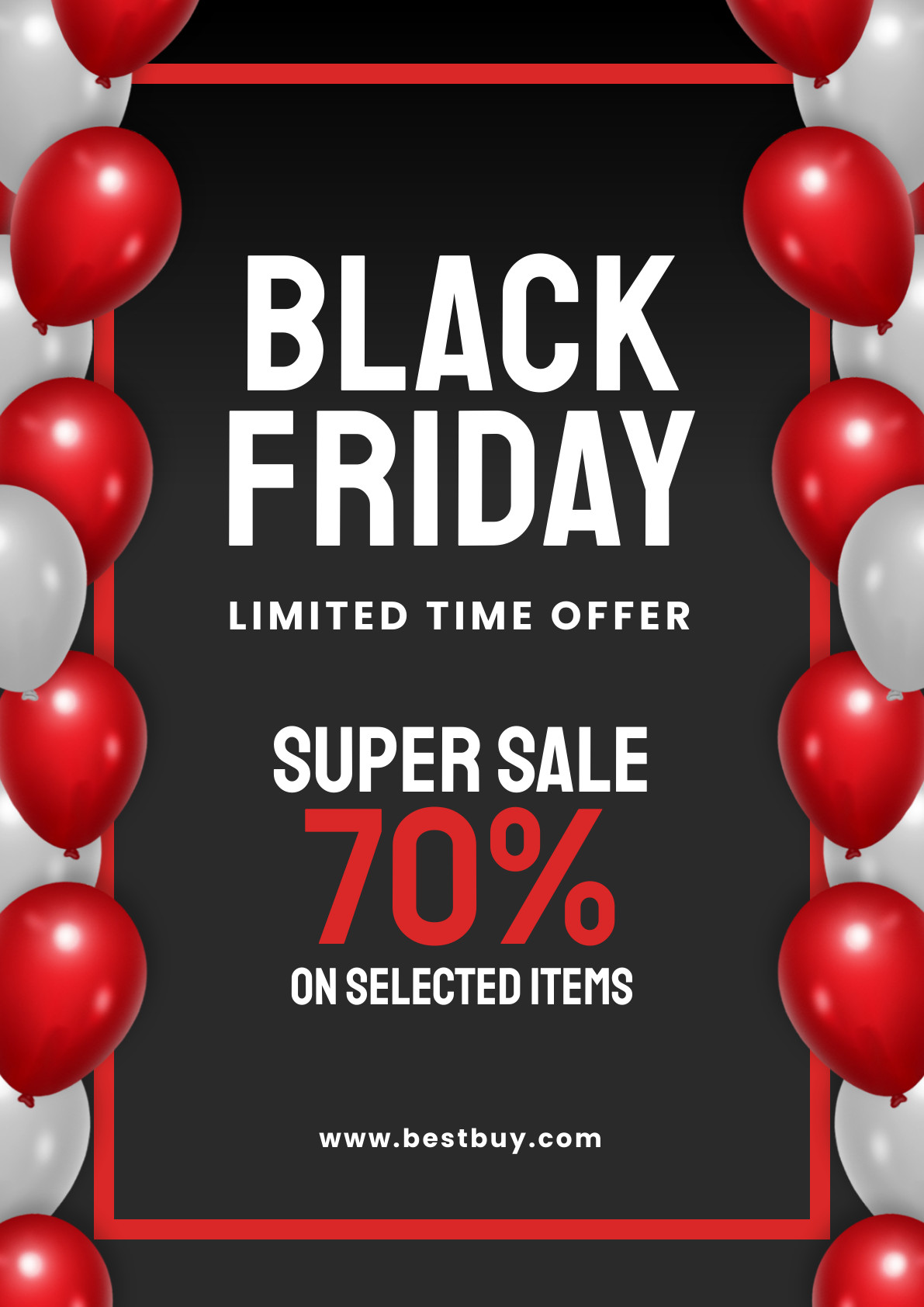 Black Friday Balloon Time Offer Poster 1191x1684