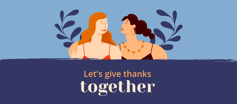 Let's Give Thanks Together Girls Facebook Cover 820x360