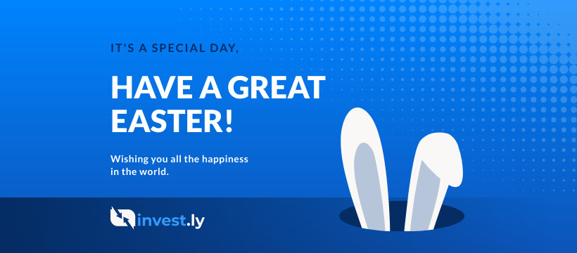 Blue Great Easter Bunny Ears Facebook Cover 820x360