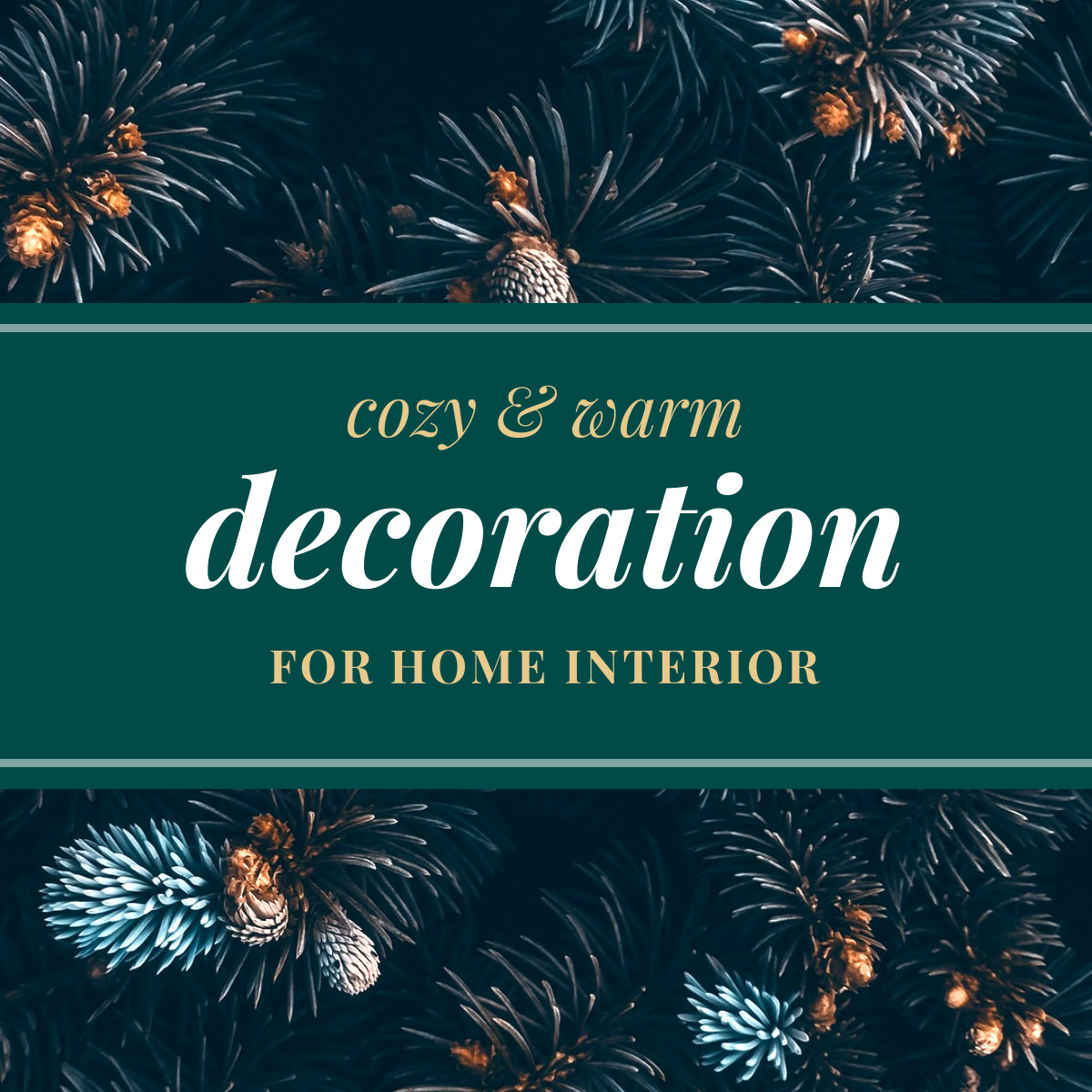 Cozy Christmas Home Decoration Responsive Square Art 1200x1200