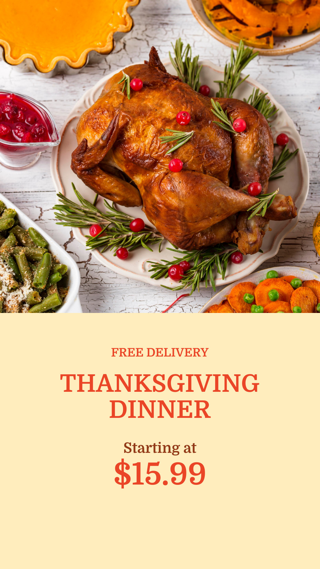 Thanksgiving Dinner Free Delivery