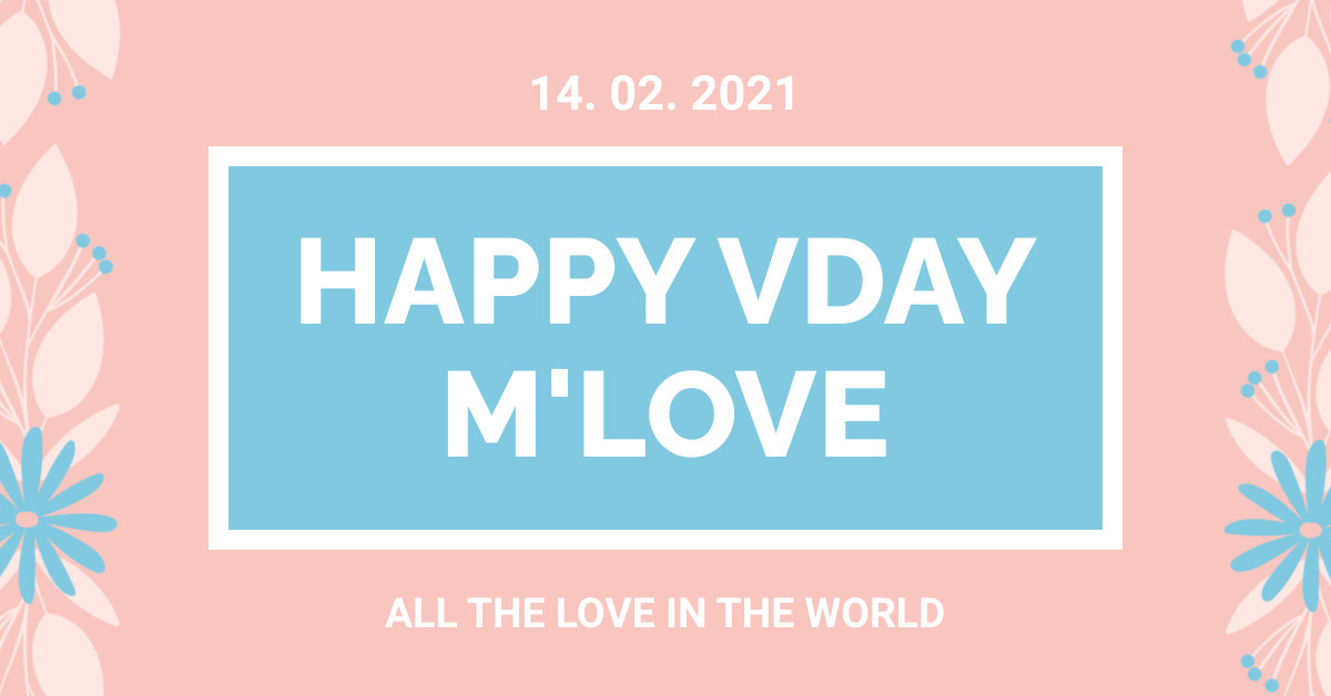 Happy Valentine's Day M'Love Facebook Cover 820x360
