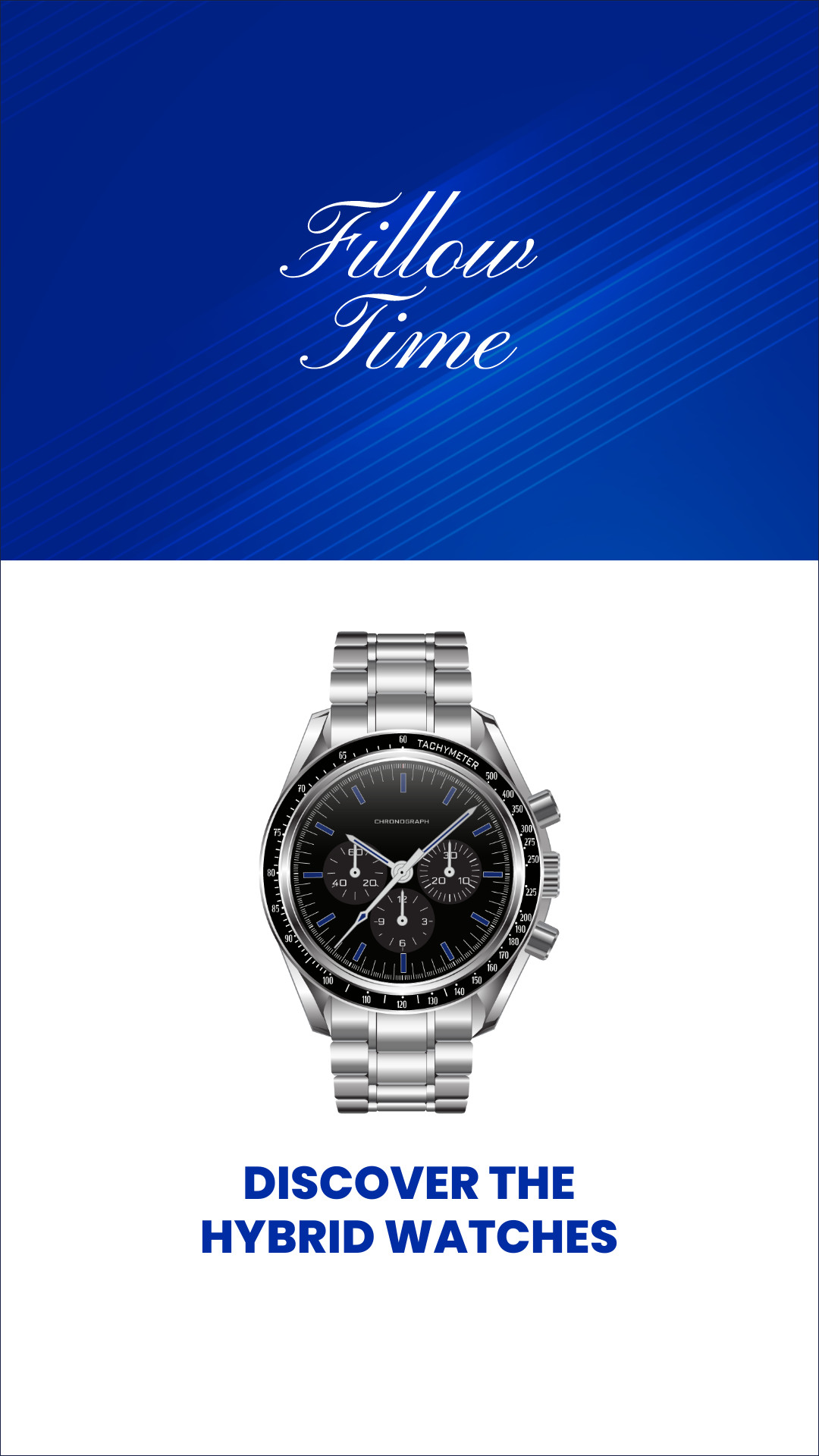 Elegant Blue Hybrid Watches