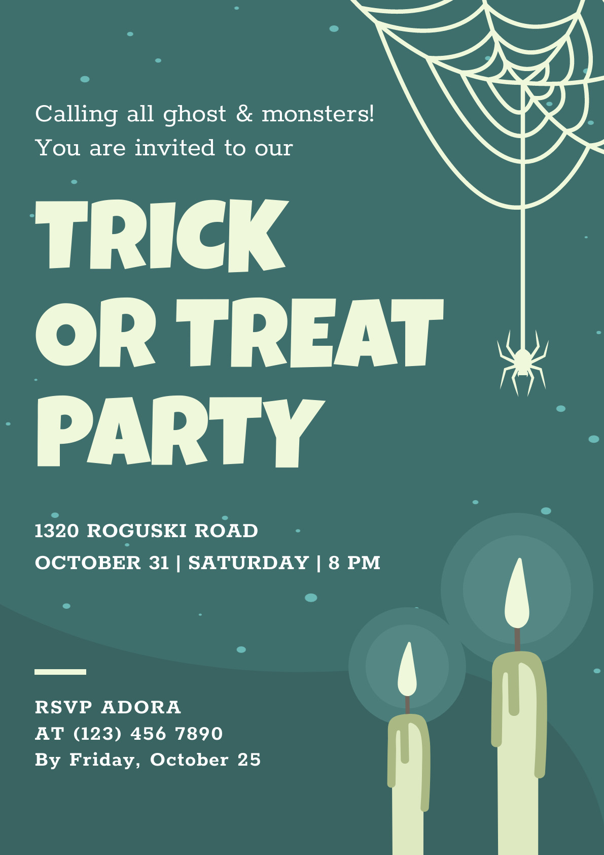 Trick or Treat Halloween Party Candles Poster 1191x1684